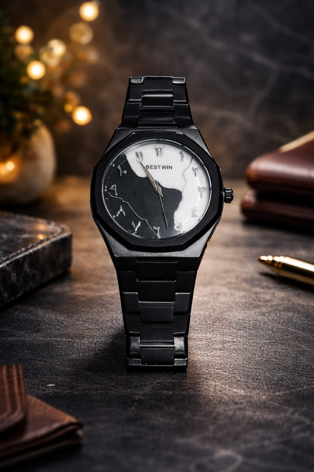 Metal Black& White Color Dial Aura For Boys. Increse Your Look With Aura Watch 100% Metal.