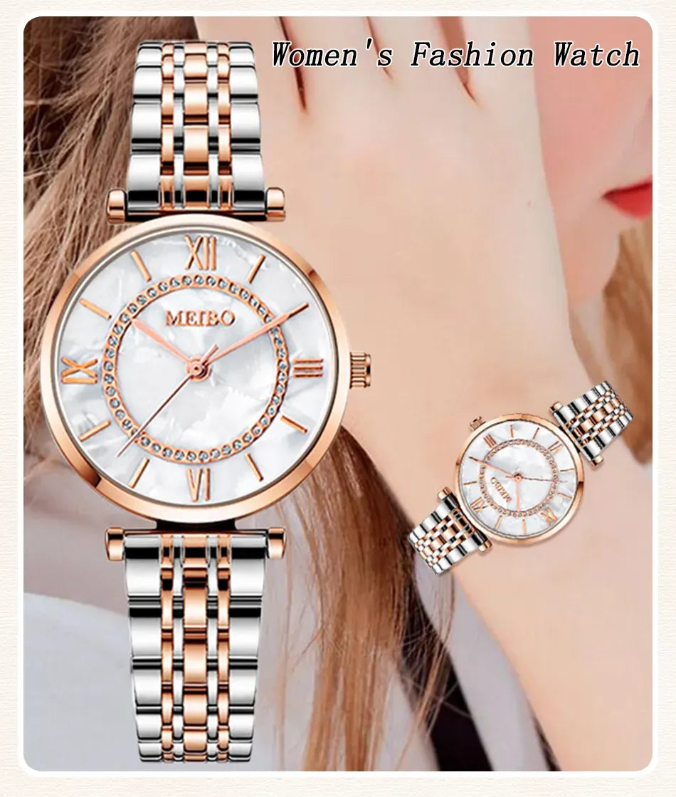 Womens Luxury Crystal Women Bracelet Watches Top Brand Fashion Diamond Ladies Quartz Watch Steel Female Wristwatch