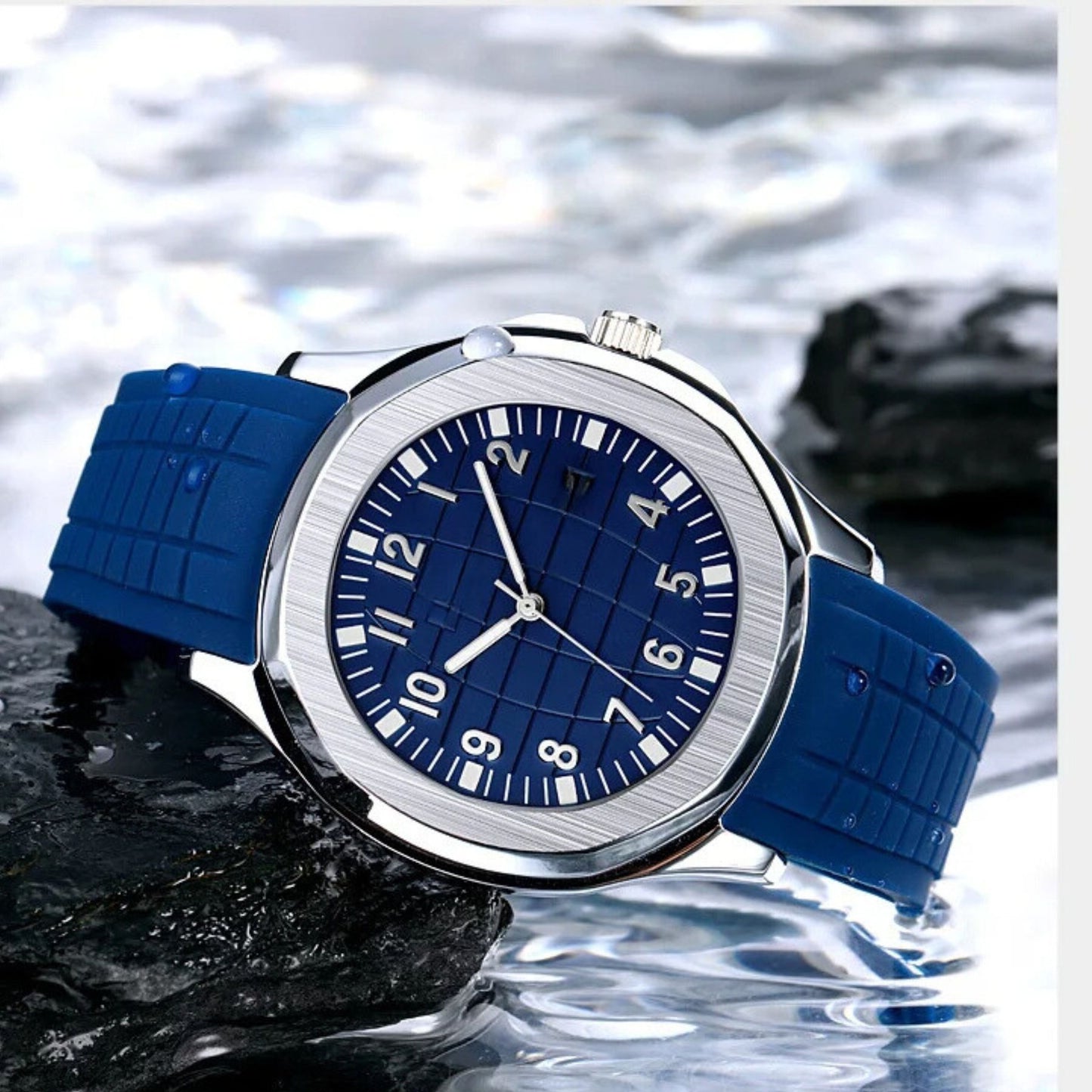 Watch For Mens Nautilus Design Rubber Strap | Watch For Girls | Watch For Men & Boys | Watch For Boys | Stylish and Durable design Perfect For Sports And Outdoor Activities Comfortable To Wear With Adjustable Strap