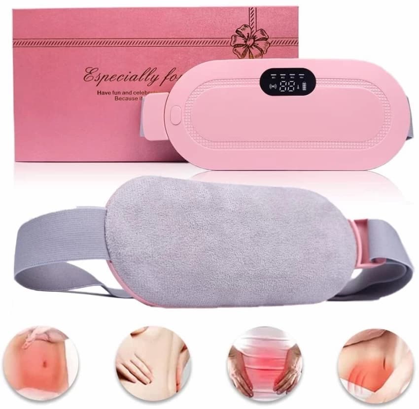 Cordless Electric Heating Massage Belly Wrap Belt for Cramps, Menstrual Period, Back