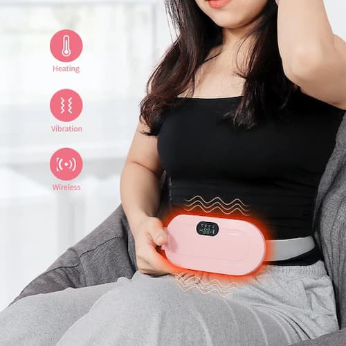 Cordless Electric Heating Massage Belly Wrap Belt for Cramps, Menstrual Period, Back