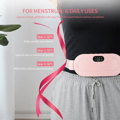 Cordless Electric Heating Massage Belly Wrap Belt for Cramps, Menstrual Period, Back